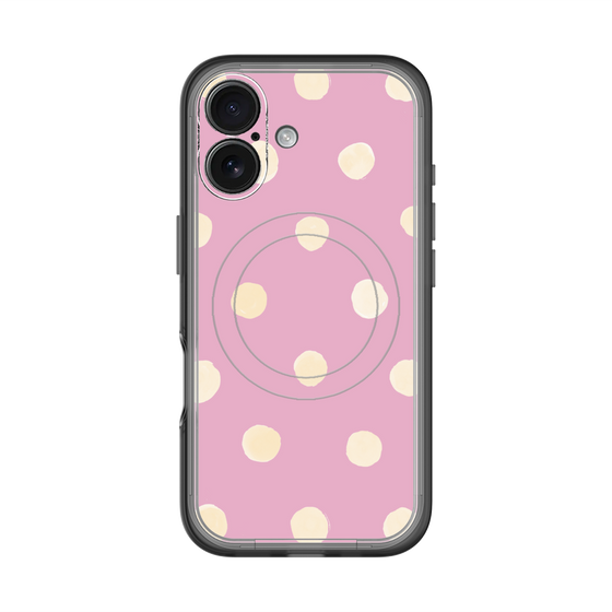スリムプロテクションプレミアムケース with MagSafe［ 水彩ドット・レトロカラー - Pink ］