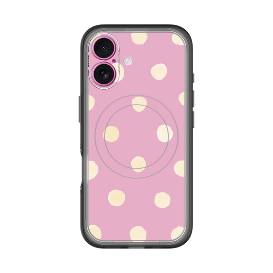 スリムプロテクションプレミアムケース with MagSafe［ 水彩ドット・レトロカラー - Pink ］