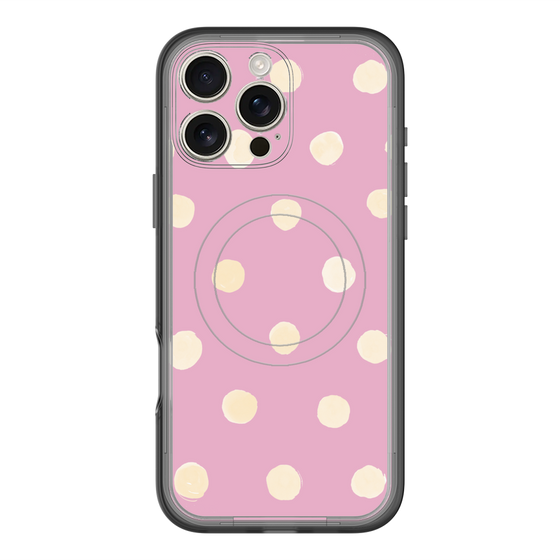 スリムプロテクションプレミアムケース with MagSafe［ 水彩ドット・レトロカラー - Pink ］