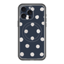 スリムプロテクションプレミアムケース with MagSafe［ 水彩ドット・レトロカラー - Navy ］