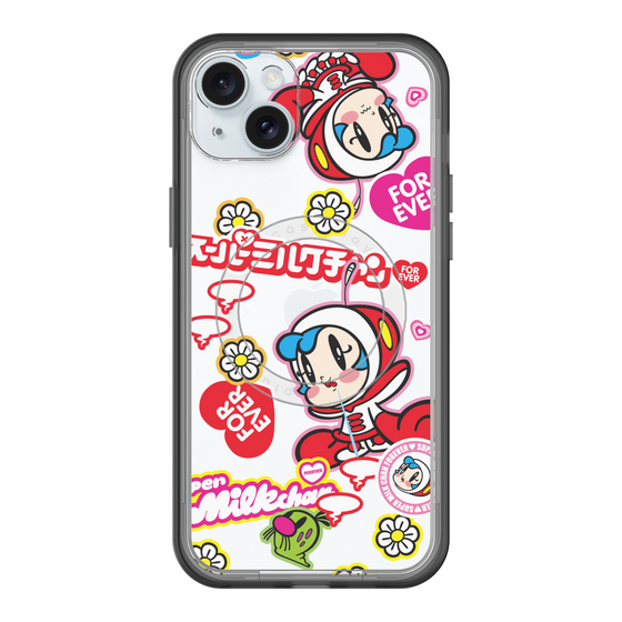 スリムプロテクションプレミアムケース with MagSafe［ スーパーミルクチャンFOREVER♥ - ロゴ＆キャラ ］