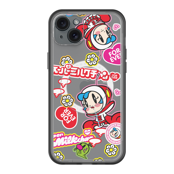 スリムプロテクションプレミアムケース with MagSafe［ スーパーミルクチャンFOREVER♥ - ロゴ＆キャラ ］
