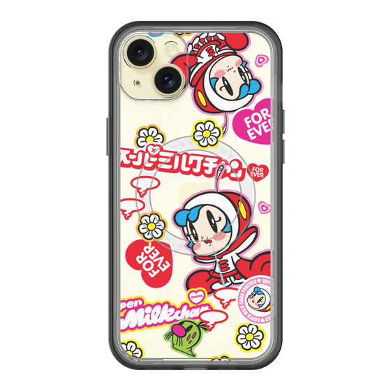 スリムプロテクションプレミアムケース with MagSafe［ スーパーミルクチャンFOREVER♥ - ロゴ＆キャラ ］