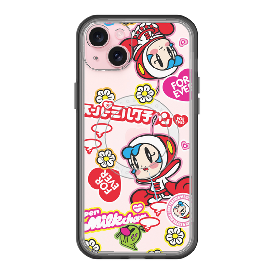 スリムプロテクションプレミアムケース with MagSafe［ スーパーミルクチャンFOREVER♥ - ロゴ＆キャラ ］