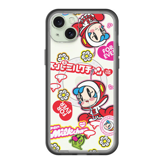 スリムプロテクションプレミアムケース with MagSafe［ スーパーミルクチャンFOREVER♥ - ロゴ＆キャラ ］