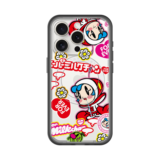 スリムプロテクションプレミアムケース with MagSafe［ スーパーミルクチャンFOREVER♥ - ロゴ＆キャラ ］