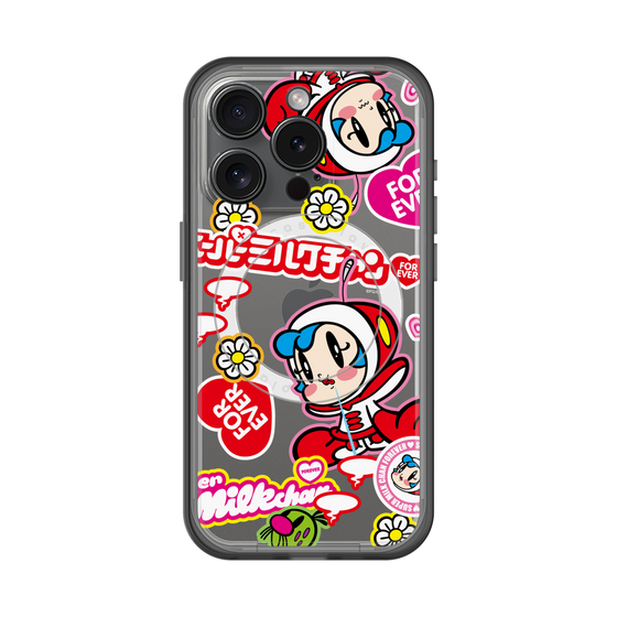 スリムプロテクションプレミアムケース with MagSafe［ スーパーミルクチャンFOREVER♥ - ロゴ＆キャラ ］