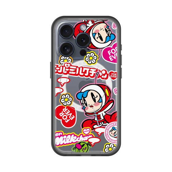 スリムプロテクションプレミアムケース with MagSafe［ スーパーミルクチャンFOREVER♥ - ロゴ＆キャラ ］