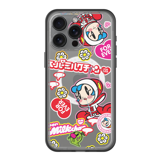 スリムプロテクションプレミアムケース with MagSafe［ スーパーミルクチャンFOREVER♥ - ロゴ＆キャラ ］