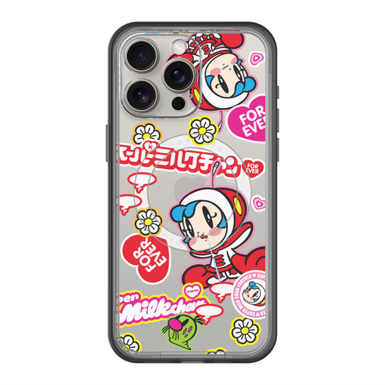 スリムプロテクションプレミアムケース with MagSafe［ スーパーミルクチャンFOREVER♥ - ロゴ＆キャラ ］