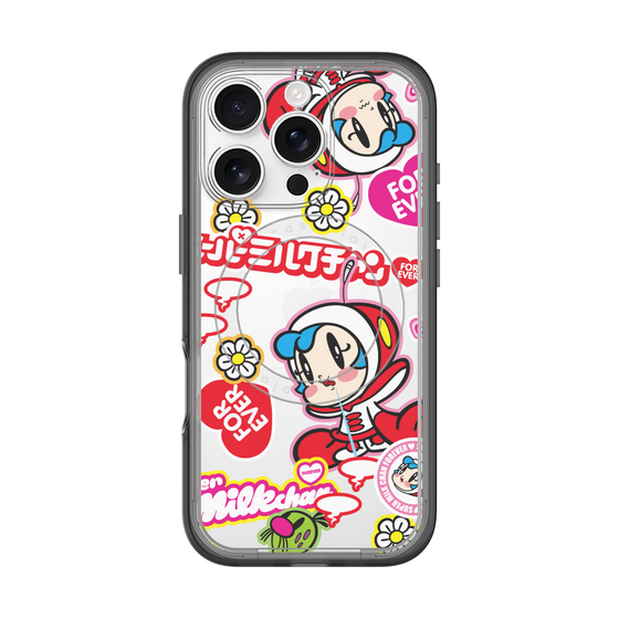 スリムプロテクションプレミアムケース with MagSafe［ スーパーミルクチャンFOREVER♥ - ロゴ＆キャラ ］