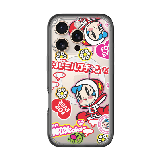スリムプロテクションプレミアムケース with MagSafe［ スーパーミルクチャンFOREVER♥ - ロゴ＆キャラ ］