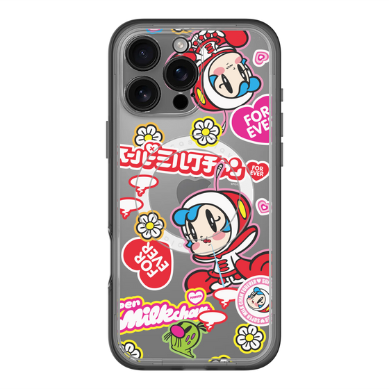 スリムプロテクションプレミアムケース with MagSafe［ スーパーミルクチャンFOREVER♥ - ロゴ＆キャラ ］