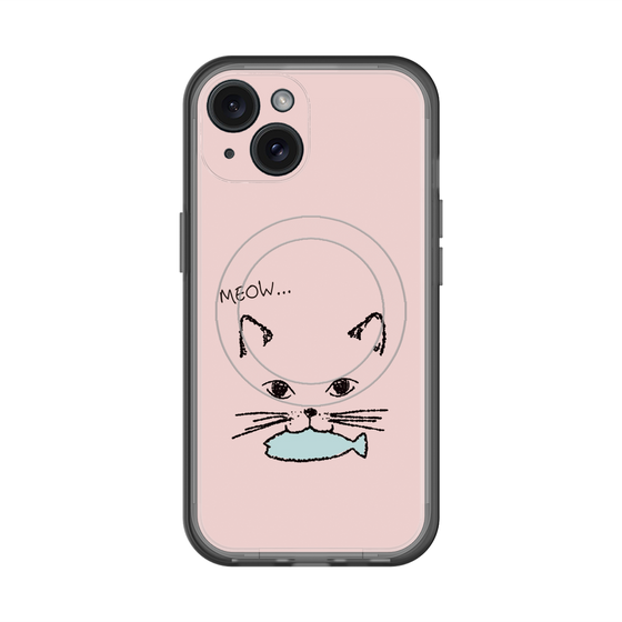 スリムプロテクションプレミアムケース with MagSafe［ 食いしん坊なねこ - Pink ］