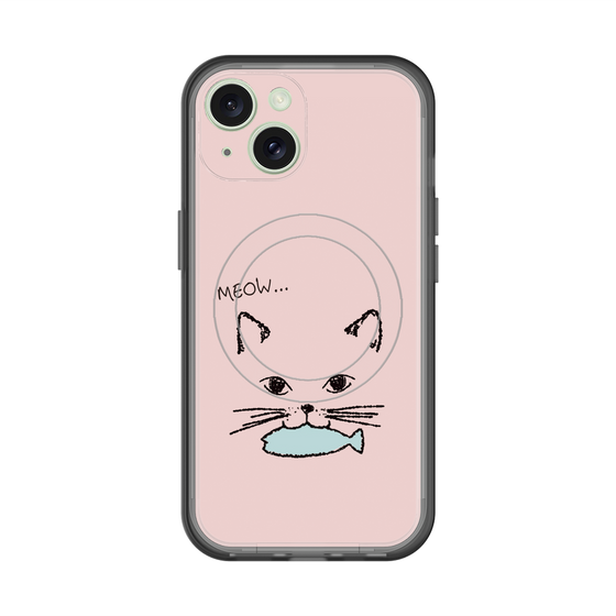 スリムプロテクションプレミアムケース with MagSafe［ 食いしん坊なねこ - Pink ］