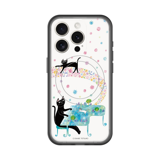 スリムプロテクションプレミアムケース with MagSafe［ おかべてつろう - 黒猫クロのとおりみち ］