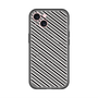 スリムプロテクションプレミアムケース with MagSafe［ Small Stripe - Gray × Black ］