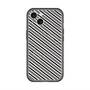 スリムプロテクションプレミアムケース with MagSafe［ Small Stripe - Gray × Black ］