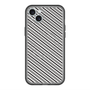 スリムプロテクションプレミアムケース with MagSafe［ Small Stripe - Gray × Black ］