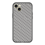 スリムプロテクションプレミアムケース with MagSafe［ Small Stripe - Gray × Black ］