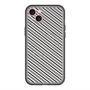 スリムプロテクションプレミアムケース with MagSafe［ Small Stripe - Gray × Black ］