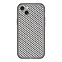 スリムプロテクションプレミアムケース with MagSafe［ Small Stripe - Gray × Black ］