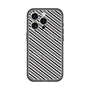 スリムプロテクションプレミアムケース with MagSafe［ Small Stripe - Gray × Black ］