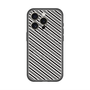 スリムプロテクションプレミアムケース with MagSafe［ Small Stripe - Gray × Black ］