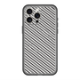 スリムプロテクションプレミアムケース with MagSafe［ Small Stripe - Gray × Black ］