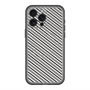 スリムプロテクションプレミアムケース with MagSafe［ Small Stripe - Gray × Black ］