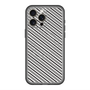 スリムプロテクションプレミアムケース with MagSafe［ Small Stripe - Gray × Black ］