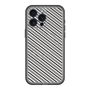 スリムプロテクションプレミアムケース with MagSafe［ Small Stripe - Gray × Black ］
