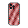 スリムプロテクションプレミアムケース with MagSafe［ Small Stripe - Red × Black ］