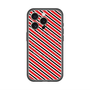スリムプロテクションプレミアムケース with MagSafe［ Small Stripe - Red × Black ］