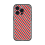 スリムプロテクションプレミアムケース with MagSafe［ Small Stripe - Red × Black ］