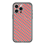 スリムプロテクションプレミアムケース with MagSafe［ Small Stripe - Red × Black ］