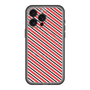 スリムプロテクションプレミアムケース with MagSafe［ Small Stripe - Red × Black ］