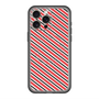 スリムプロテクションプレミアムケース with MagSafe［ Small Stripe - Red × Black ］