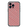 スリムプロテクションプレミアムケース with MagSafe［ Small Stripe - Red × Black ］