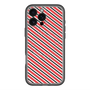 スリムプロテクションプレミアムケース with MagSafe［ Small Stripe - Red × Black ］