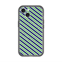 スリムプロテクションプレミアムケース with MagSafe［ Small Stripe - Navy × Green ］