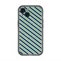 スリムプロテクションプレミアムケース with MagSafe［ Small Stripe - Navy × Green ］
