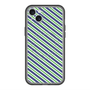 スリムプロテクションプレミアムケース with MagSafe［ Small Stripe - Navy × Green ］