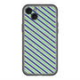 スリムプロテクションプレミアムケース with MagSafe［ Small Stripe - Navy × Green ］