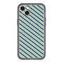 スリムプロテクションプレミアムケース with MagSafe［ Small Stripe - Navy × Green ］
