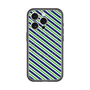 スリムプロテクションプレミアムケース with MagSafe［ Small Stripe - Navy × Green ］