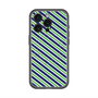 スリムプロテクションプレミアムケース with MagSafe［ Small Stripe - Navy × Green ］