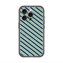 スリムプロテクションプレミアムケース with MagSafe［ Small Stripe - Navy × Green ］