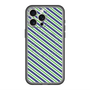 スリムプロテクションプレミアムケース with MagSafe［ Small Stripe - Navy × Green ］