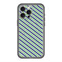 スリムプロテクションプレミアムケース with MagSafe［ Small Stripe - Navy × Green ］